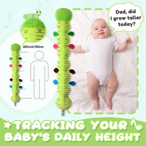 Baby Toys 0 to 12 Months, Musical Stuffed Animal Activity Toys for Newborn Boys Girls, Caterpillar Green
