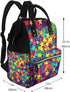 HCBPWVQA Backpack Daypacks Backpack Mommy Many Stars Diaper Bag with Changing Pad and Pacifier Holder, Multifunction