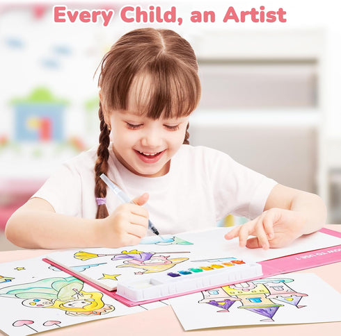 Sets 3-5 4-8, JoyCat Paint with Water Coloring Books for Toddlers, Watercolor Painting for Kids Ages Arts and Crafts