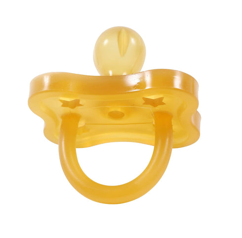 1 Count (0-6 Sweetie Rubber Pacifier STAR SHAPE RUBBER Natural Rubber with Rounded Nipple small)