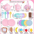 Set 27PCS Set 3 4 5 6 Silicone Tea Party for Little Girls,PRE-WORLD Toys Toddler Tea with Play Food Dessert