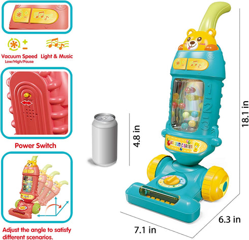 SUPERHIGH Kids Vacuum Cleaner Toy - Toy Vacuum with Lights & Sounds, Great Gifts for 3-6 Year Olds