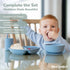 (Set 2) 100% WeeSprout Suction Bowls for Baby & Toddlers of - Silicone w/Plastic Lid - Leak Proof Feeding Supplies