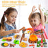 80PCS Kids Camping Toys Set - Play Tent Campfire Toys, Toy BBQ Grill Set, Pretend Cutting Play Food for Kids