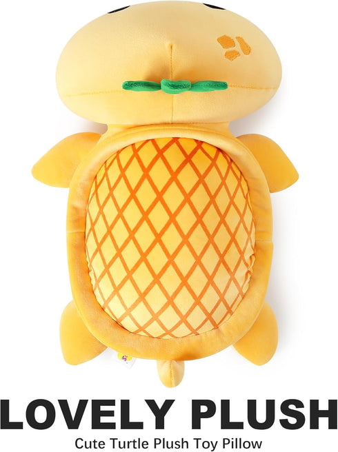 Onsoyours Cute Pineapple Turtle Plush, Soft Stuffed Animal Pillow for Kids, 13"