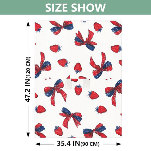 Mazeann 4th July Strawberry Bows Car Seat Cover Baby Breathable Soft Infant Carseat Covers Canopies Babies Carrier