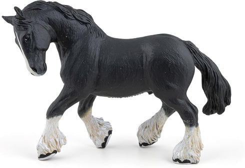 Papo Hand-Painted Figurine - Black Shire Horse Figure-51517 - Collectible for Children 3 Years and Up
