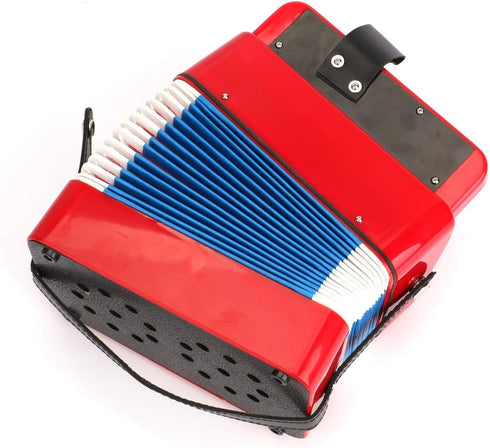 Tosnail Kids Accordion Toy - 10 Keys Buttons Control Mini Musical Instruments for Children - Red