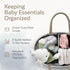 KiddyCare Baby Diaper Caddy Organizer, Cotton Nursery Baby Gift Basket with Handle Lid Baby Caddy Organizer, Portable Baby Basket Diapers & Wipes, Basket for Moms, Wheat Field - Large