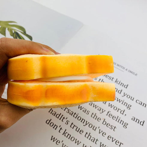 Toast Sliced Bread Stress Toy, Bread Shape Squishes, Sensory Fidget Toy, Stress Relief for Kids & Adults, Tricky Funny