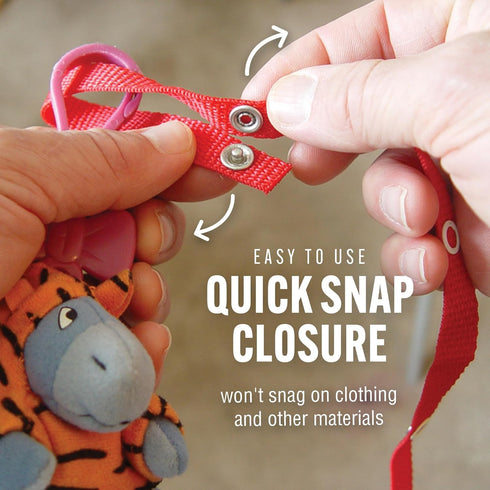 Baby Buddy Secure-a-Toy - Adjustable Pacifier and Teether Strap, Orange Gold, 2 Pack