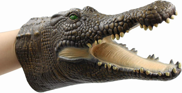 Yolococa Alligator Puppet, Realistic Crocodile Head Hand Puppet for Kids, Soft Latex Rubber