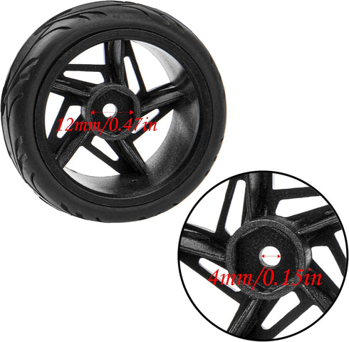 5-Spoke 12mm Hex Hub Wheel Rims & Rubber Tires Compatible with HSP Tamiya HPI Kyosho 1/10 On-Road Touring Car