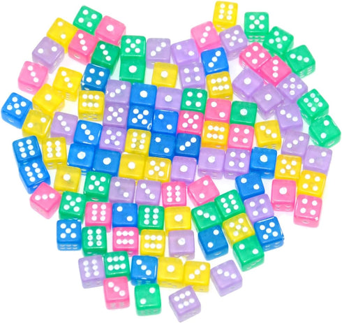 100 D6 5mm) SmartDealsPro Assorted Mini Tiny Dice Game Dot Square Dice for Casino Themed Activity, Board Game, Teaching