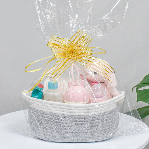 ABenkle Woven Cute Chest Box for Cat Dog Toys Storage, 12"x 8"x 5", Small Decorative Gift Basket with Handles
