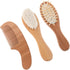 Hairbrush and Comb Set for Newborns with Soft Wool Bristles and Beech