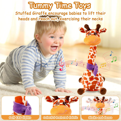 Tummy 10 Dancing Talking Singing Giraffe Baby Toy, Time Toy Giraffe Stuffed Animal with Volume Adjustment, Singing