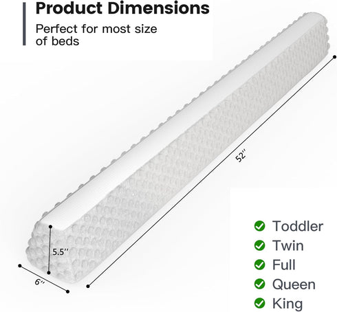 YENING Baby Bed Bumpers Foam Guard Rail for Kids Bed, 1-Pack Grey for Twin Full Queen King Size Toddler Bed
