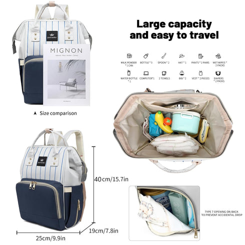 Baby Diaper Bag Backpack for Boys & Girls, Large Travel Diaper Bags for Baby Girl, Newborn Essentials, Blue