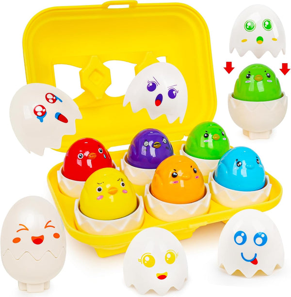 Egg Toddler Toys,Montessori Geometric Egg Shape Sorter Toys Preschool Learning Educational Color