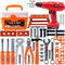 INSHUEY Kids Tool Play Set,Electric Screwdriver Toy with Box, 42pcs Toddler Electronic Toy