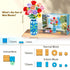 Set 16 CUBIMANA Roses Flowers Building with Vase & LED Light, for Her, Mini Flowers Bouquet Building Blocks Toy