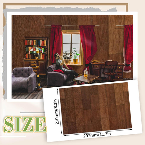 24 8.27 11.69 Inch Flutesan Pcs Miniature Dollhouse Wallpaper and Flooring Peel and Stick Mini DIY Self Adhesive
