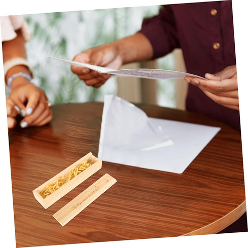 BESTOYARD Elegant Pregnancy Announcement Keepsake Box Wooden Pregnancy Test Storage Case with Lid Unique Memory
