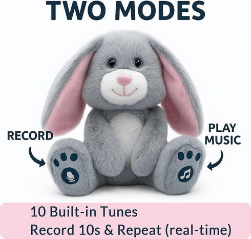 10 YH YUHUNG Easter Bunny Interactive Talking Plush Toy, Voice Repeat & Record, Songs with Flapping Ears, Volume
