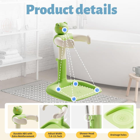 Laigoldana 6-36 Baby Shower Stand, Toddler Bath Standing Support with Anti-Slip Base and Shower Holder, Adjustable