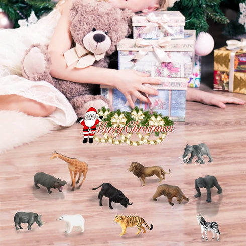 RUSON 12 Pcs Safari Animals Figures Toys, Realistic Mini Jungle Zoo Animal Figurines