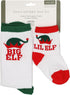Little Holly Big Elf/Lil Elf Sock Set, Mommy and Me Matching Socks, New and Expecting Mom Gift, Baby's First Christmas