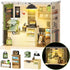 Coffee Shop Mini Model Kits with LED, Make It Miniature Cafe Store, DIY Miniature House Kit for Adults Teens
