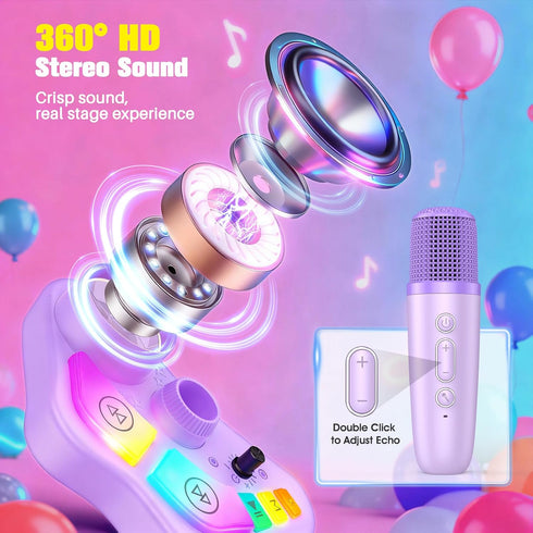 Delighkidz 3 4 5 6 7 8 2 4-6 Stand Karaoke Machine for Kids, Singing Toys Gifts for Year Old Girls Boys, Rechargeable