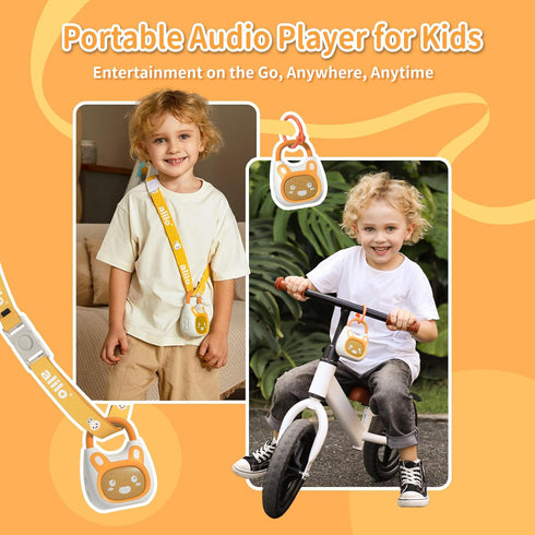 120+ alilo Pocket Bunny Portable Kids Music Player, Musical Toys for Toddlers, Preloaded Stories/Music/Lullabies/White