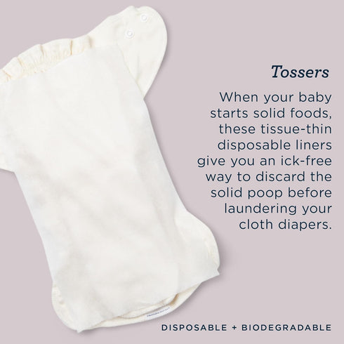 200 (2-Pack 100-Liner Esembly Tossers Disposable Bamboo from Viscose Diaper Liners for Cloth Diapers Earth-Friendly