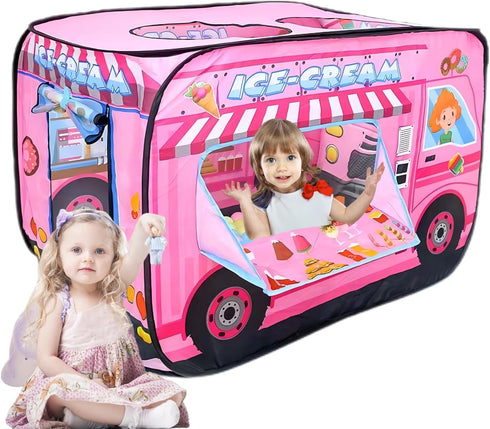 Pop Up Tent for Kids.Ice Cream Truck Play Tent.Large, Easy to Organize