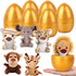 YUJUN 6pc Easter Eggs with Plush Animal Toys, Mini Stuffed Animals for Kids