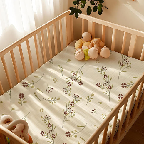 ColoBrethy 4-Pack 100% 52" 28" Muslin Crib Sheets for Girls Boys, Boho Soft Cotton Nursery Decor for x Standard Crib