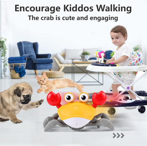 Tummy Crawling Crab Baby Toy Gifts: Time Toys Walking Dancing Cute Essentials Electric Induction Sensory Stuff Moving