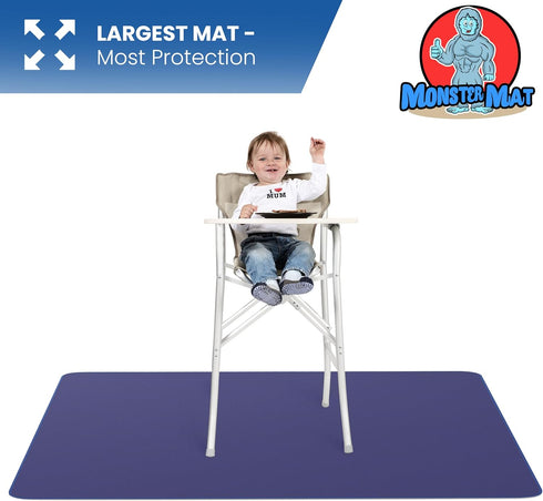 60"x60" MonsterMat Extra Large Waterproof Splat Mat Super Jumbo Mess Mat for Floor & Table Protection Washable Mat