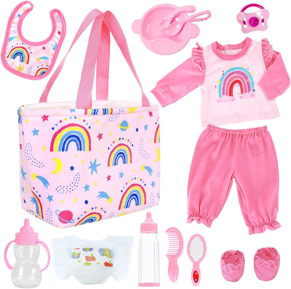 UNICORN ELEMENT 13 Pcs Baby Doll Clothes and Accessories for 14-18 inch