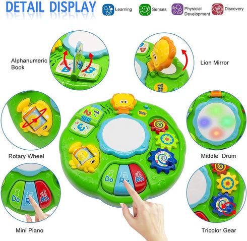 Baby Activity Table Center Toys for 6-12 Months, Musical Toys for Infant Toddler 0-18 Months, Boy Girl Toys 1-3 Years
