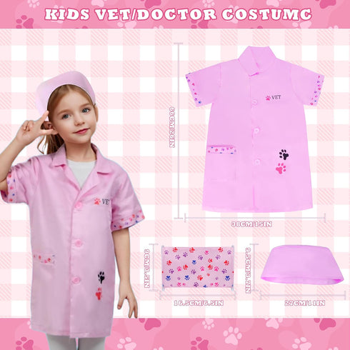 DWMTGS Sets Set 3 4 5 6 Doctor Kit for Girls -Vet Play for Kids, Pretend Play Doctor with Pet Cage and Kitten Toy