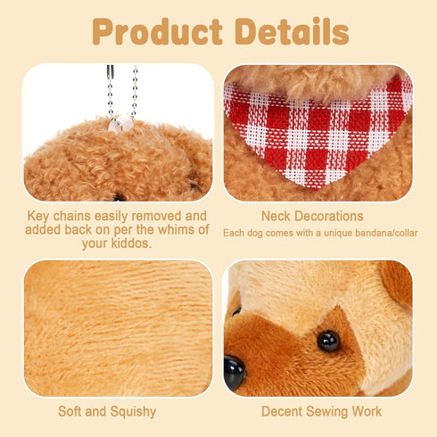 Niceup 24PCS Adopt a Puppy Party Favors Kids Mini Plush Dog Non-candy Easter Basket Stuffers Bulk Stuffed Animals Dog