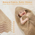 HUITAO 2 Pack 6-Layer 100% 32x32 Inch Hooded Baby Bath Towels for Newborn, - Muslin Cotton, Soft Absorbent Baby Towels