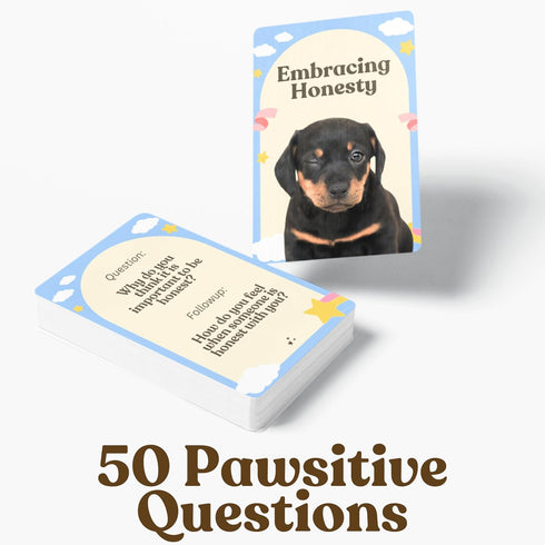 catchyourdreams Pawsitive Talk - 50 Mindfulness Conversation Starter Cards for Kids & Parents on Emotions