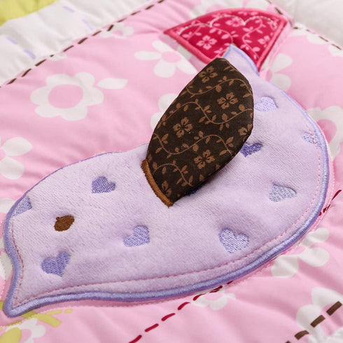 CribMATE 1 Nursery Crib Quilted Comforter PC Baby Girl Baby Boy Crib Quilt/Comforter Baby Gift Idea (Purple Elephant)