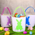 12 Jexine Pcs Easter Bunny Basket Bags Bulk for Kids Gift Bucket Easter Eggs Hunt Basket with Handle Rabbit Fluffy