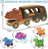 2-4 4 2 3 4 5 Toys,2 3 4 5 Dinosaur Toys for Kids Boys,Dinosaur Car Carrier Truck Toy with Pull Back Dino CarDinosaur